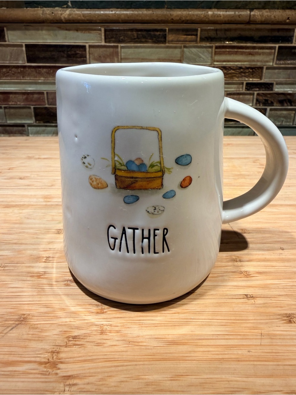 Rae Dunn Gather Cream Ceramic Mug